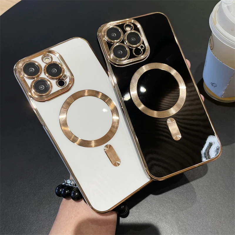 2023 роскошный гальванический Magsafe чехол с беспроводной зарядкой для iPhone 14 13 12 11 Pro Max Plus, мягкий магнитный силиконовый черный чехол из ТПУ
2023 роскошный гальванический Magsafe чехол с беспроводной зарядкой для iPhone 14 13 12 11 Pro Max Plus, мягкий магнитный силиконовый черный чехол из ТПУ