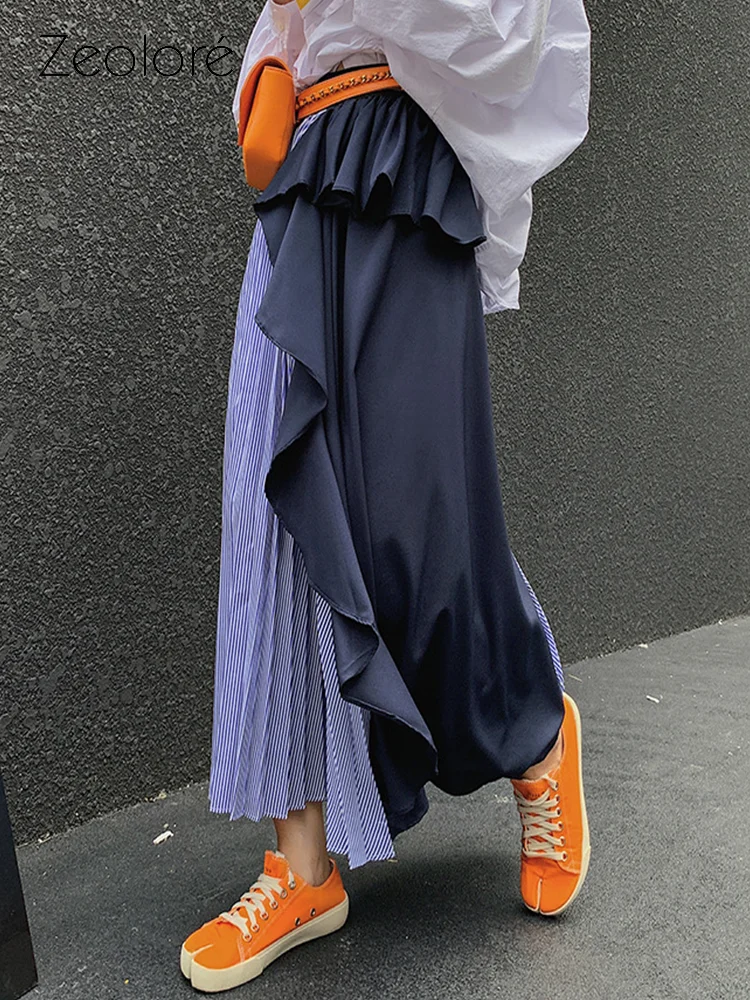 Zeolore Spring Summer Contrasting Colors A line Blue Skirt Women High Waist Casual All match Mid length Skirt Big Swing QT1731
Zeolore Spring Summer Contrasting Colors A line Blue Skirt Women High Waist Casual All match Mid length Skirt Big Swing QT1731