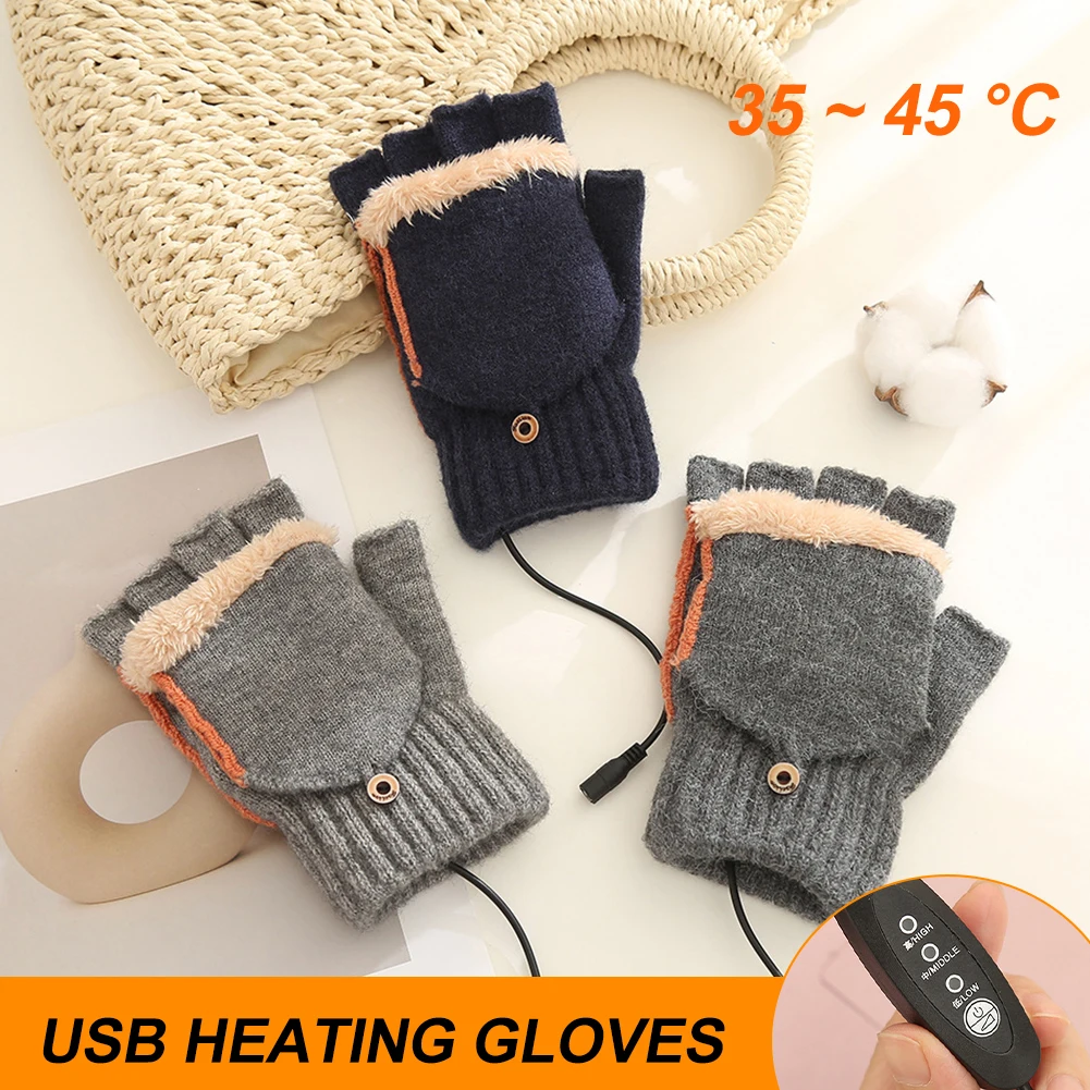 USB Heated Gloves for Men Women Heating Gloves with Flip Finger Mitt 3 Temp Level Winter Warm for Outdoor Travel Cycling Camping
USB Heated Gloves for Men Women Heating Gloves with Flip Finger Mitt 3 Temp Level Winter Warm for Outdoor Travel Cycling Camping