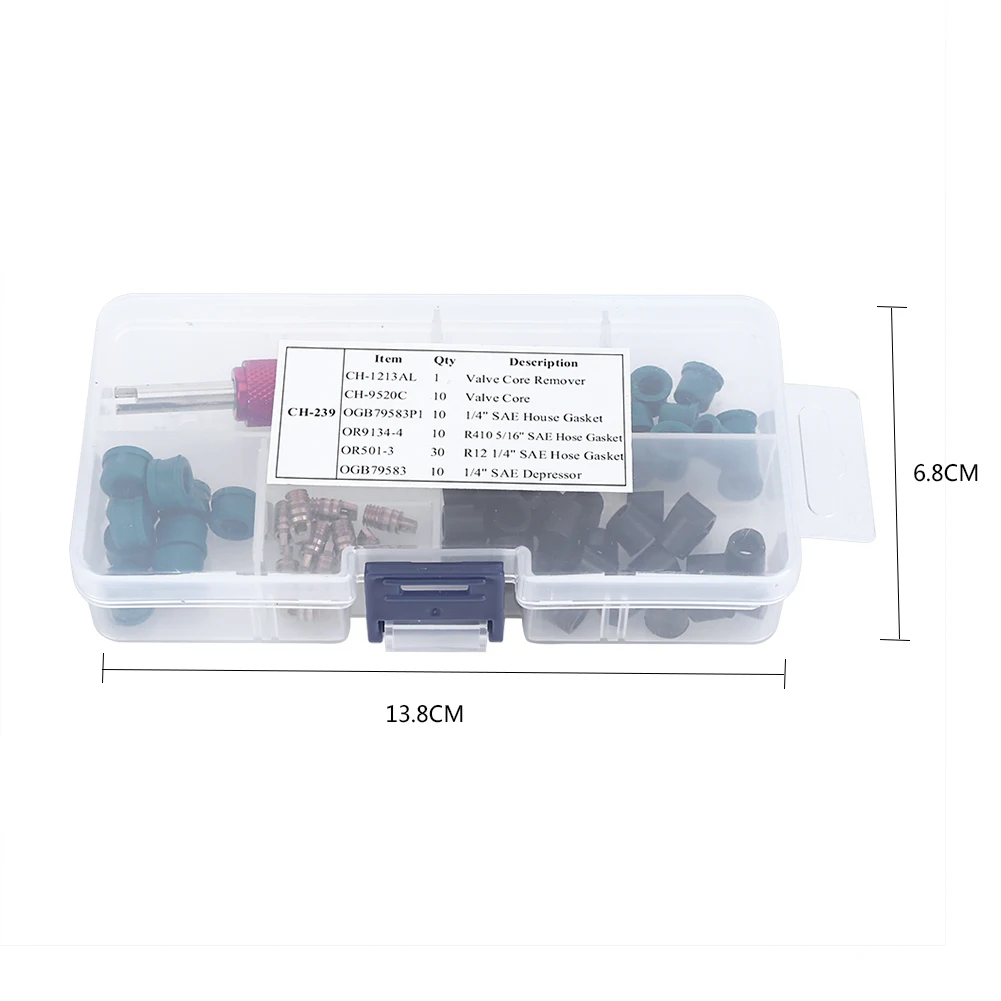 71pcs Air Condition Repair Kit Repair Tool+10pcs Valve Cores+50pcs Hose Gaskets+10pc Valves A/C Valve A/C Valve
71pcs Air Condition Repair Kit Repair Tool+10pcs Valve Cores+50pcs Hose Gaskets+10pc Valves A/C Valve A/C Valve