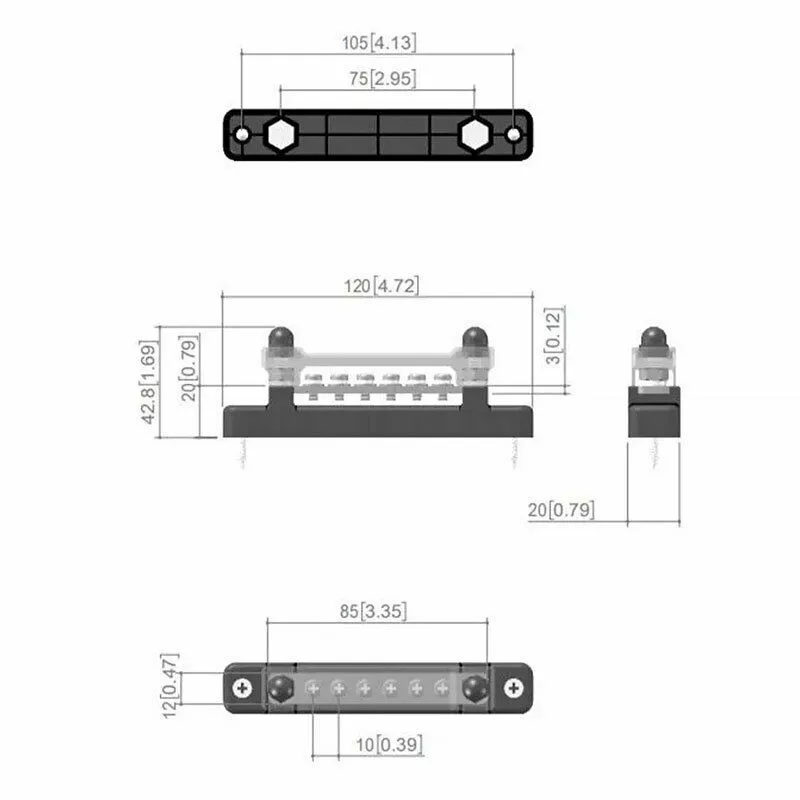 6 Terminal 130A AC/ 150A Bus Bar And Cover Ground Distribution Block Kit Car Truck Boat Marine Power Distribution Terminal Block
6 Terminal 130A AC/ 150A Bus Bar And Cover Ground Distribution Block Kit Car Truck Boat Marine Power Distribution Terminal Block