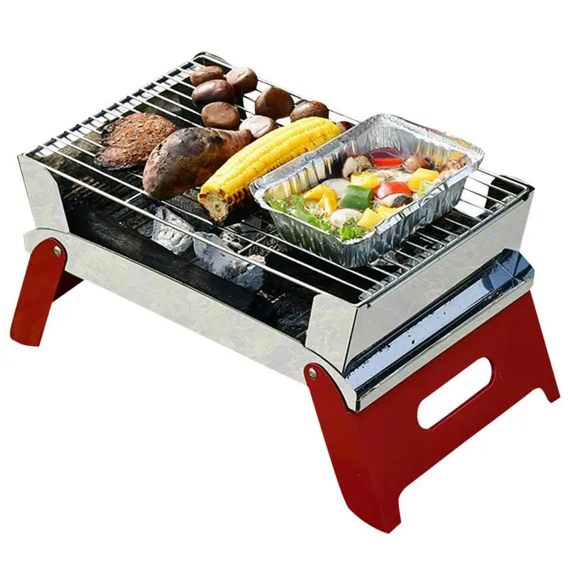 

Barbecue Grill Folding Camping Grilling Stove Portable Wood Burning Charcoal Stove For Outdoor Backpacking Cooking Camping Car