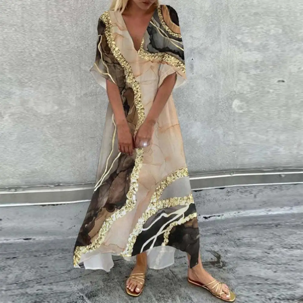 Simple Beach Dress V-Neck Large Hem Maxi Dress Tie Dye Flower Print Summer Maxi Dres
Simple Beach Dress V-Neck Large Hem Maxi Dress Tie Dye Flower Print Summer Maxi Dres