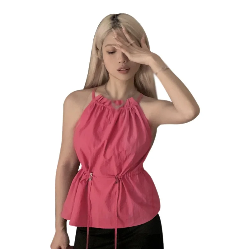 Women's Top Suspender Belt Sleeveless Drawstring Worn Externally Hanging Neck Camis Sweet Women's Clothing
Women's Top Suspender Belt Sleeveless Drawstring Worn Externally Hanging Neck Camis Sweet Women's Clothing