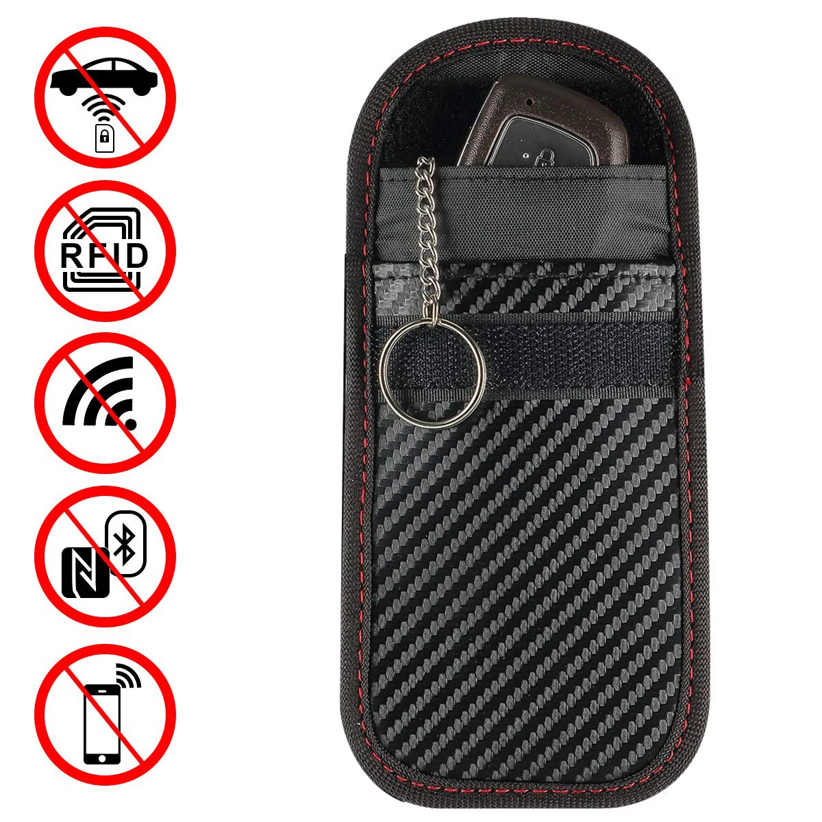 1pc/2pcs Portable Signal Blocker Car Key Case Faraday Cage Keyless Entry Fob Pouch RFID Blocking Bag with Key Chain Ring
1pc/2pcs Portable Signal Blocker Car Key Case Faraday Cage Keyless Entry Fob Pouch RFID Blocking Bag with Key Chain Ring