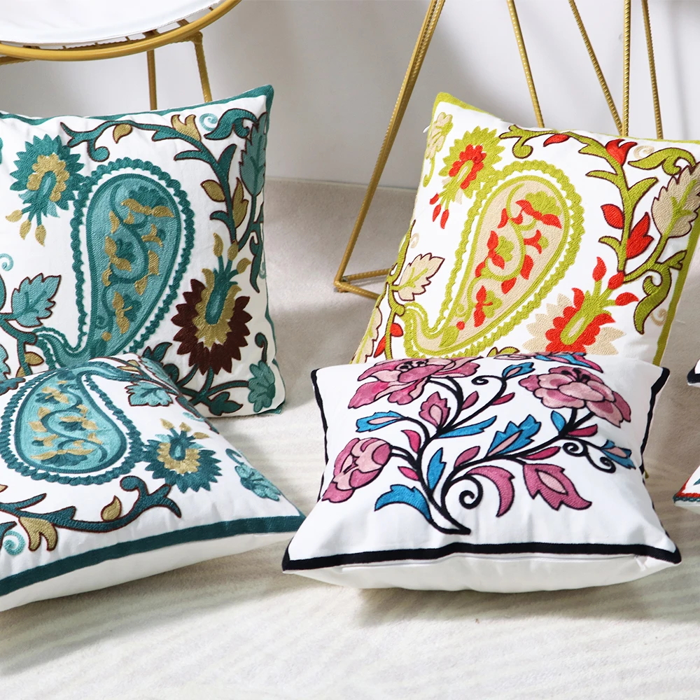 Embroidered Pastoral Floral Cushion Cover for Sofa 100% Cotton Cushion Home Decor Square Pillow Cover 18X18inch Drop Shipping
Embroidered Pastoral Floral Cushion Cover for Sofa 100% Cotton Cushion Home Decor Square Pillow Cover 18X18inch Drop Shipping
