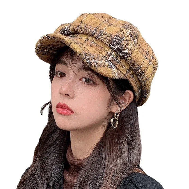 Fashion Warm Wool Octagonal Hat Women Autumn Winter Plaid Painter Hat British France Retro Newsboy Cap 2022 New Female Beret
Fashion Warm Wool Octagonal Hat Women Autumn Winter Plaid Painter Hat British France Retro Newsboy Cap 2022 New Female Beret