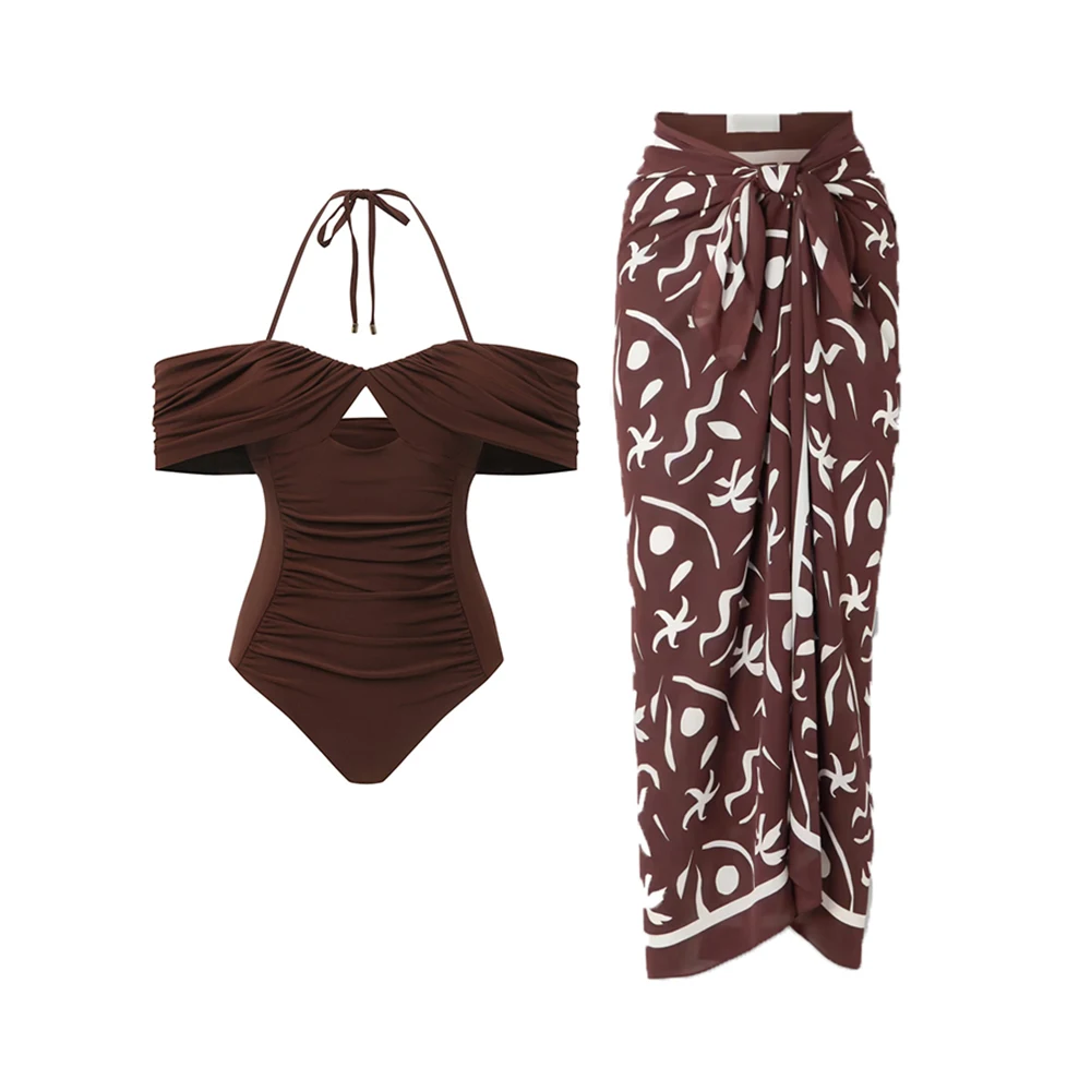 Solid Drop Shoulder Cutout One-Piece Swimsuit Maillots De Bain Beach Dress Sexy Elegance Luxury Women's Fitness Suit Fashion
Solid Drop Shoulder Cutout One-Piece Swimsuit Maillots De Bain Beach Dress Sexy Elegance Luxury Women's Fitness Suit Fashion