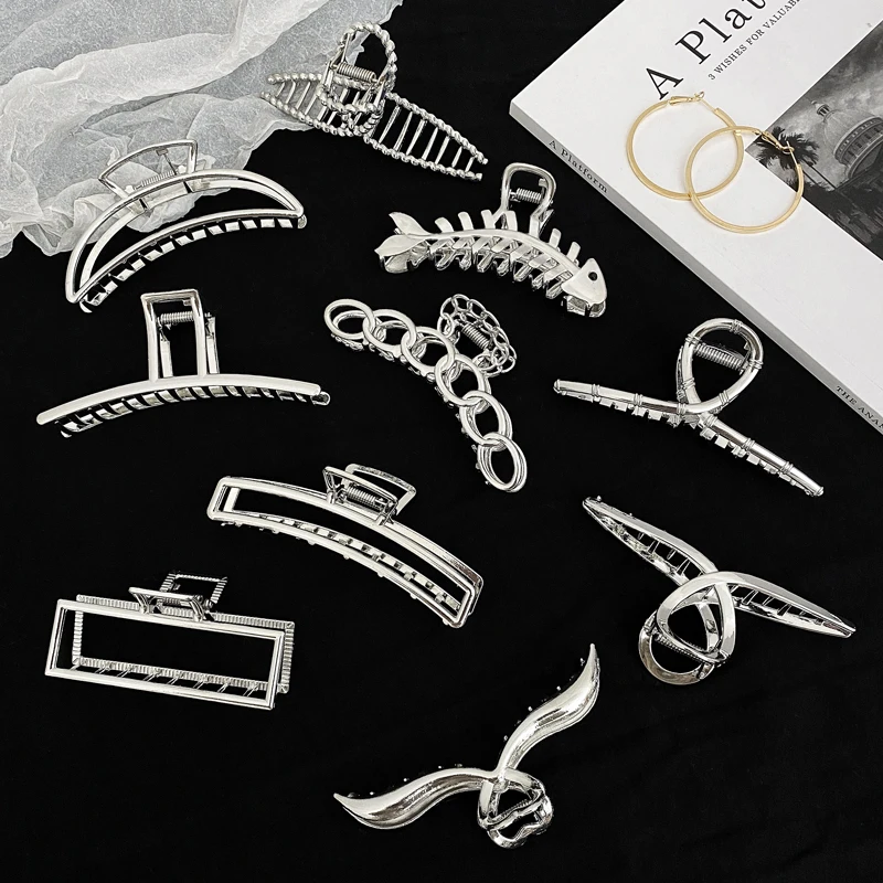 Woman Silver Color Metal Hair Clips Women Hair Trendy Hair Claw Barrettes Headband Hairpins Fashion Hair Accessories Headwear
Woman Silver Color Metal Hair Clips Women Hair Trendy Hair Claw Barrettes Headband Hairpins Fashion Hair Accessories Headwear
