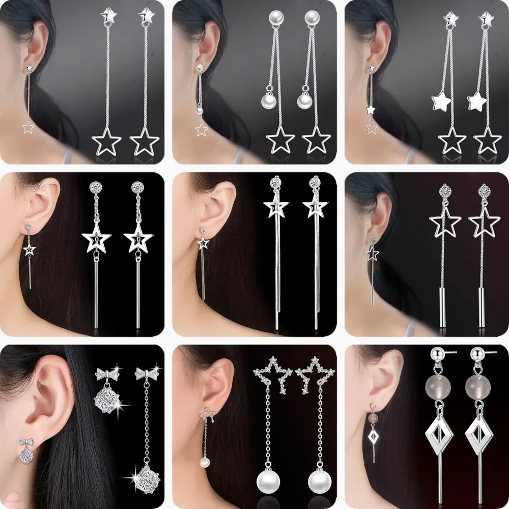 Wholesale S925 Sterling Silver Trendy Jewelry High Quality Fashion Women Long Tassel Pearl Cubic Zirconia Earrings
Wholesale S925 Sterling Silver Trendy Jewelry High Quality Fashion Women Long Tassel Pearl Cubic Zirconia Earrings