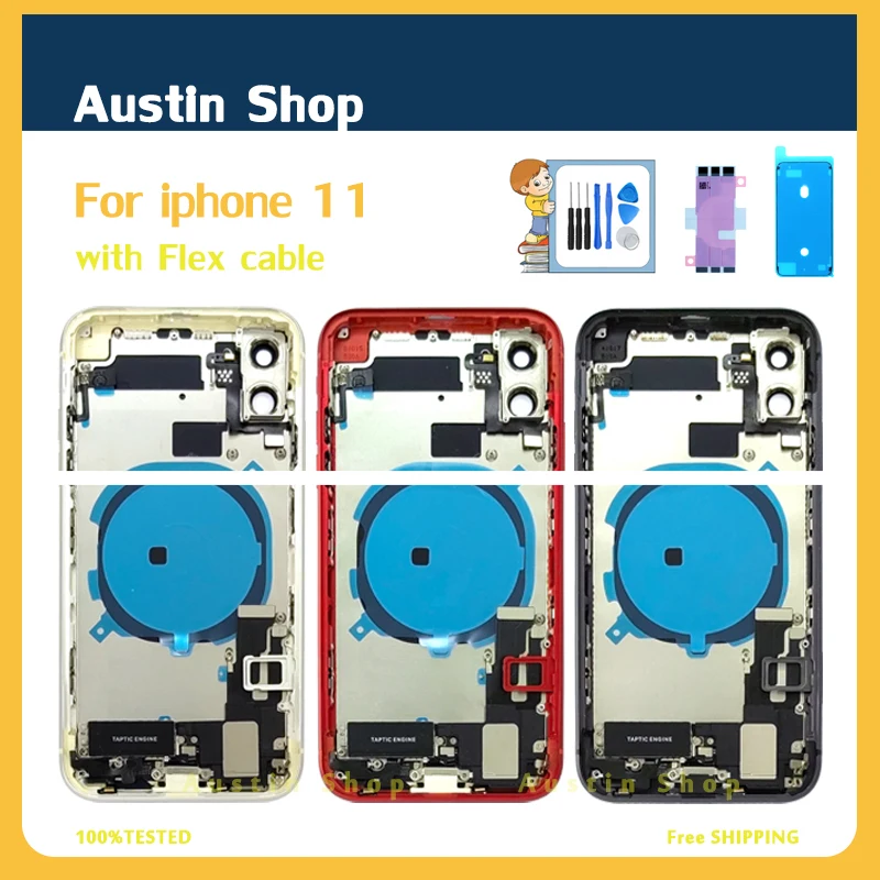 Back Full Housing for iPhone 11 Pro Max 11pro Rear Battery Cover Door Middle Frame Chassis with Flex Cable Assembly Replacement
Back Full Housing for iPhone 11 Pro Max 11pro Rear Battery Cover Door Middle Frame Chassis with Flex Cable Assembly Replacement