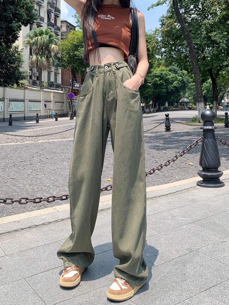 Green Women Jeans High Waist Loose Straight Leg Femme Jean 2022 Spring Fashion Y2k Casual Streetwear Female Pants Baggy Trouser
Green Women Jeans High Waist Loose Straight Leg Femme Jean 2022 Spring Fashion Y2k Casual Streetwear Female Pants Baggy Trouser