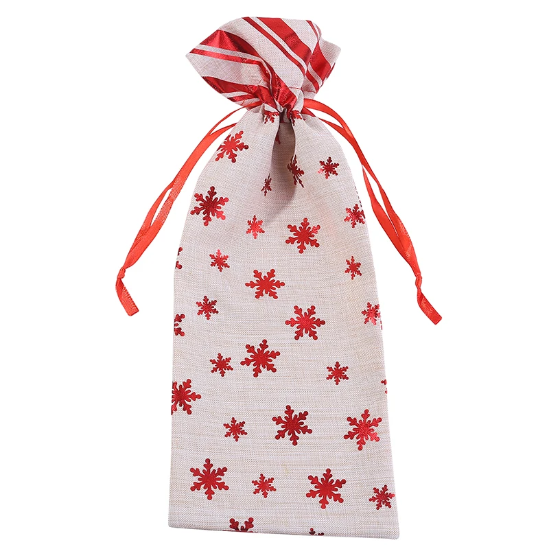 Christmas Snowflake Champagne Red Wine Bottle Cover Drawstring Bag Decor High Quality 
Christmas Snowflake Champagne Red Wine Bottle Cover Drawstring Bag Decor High Quality