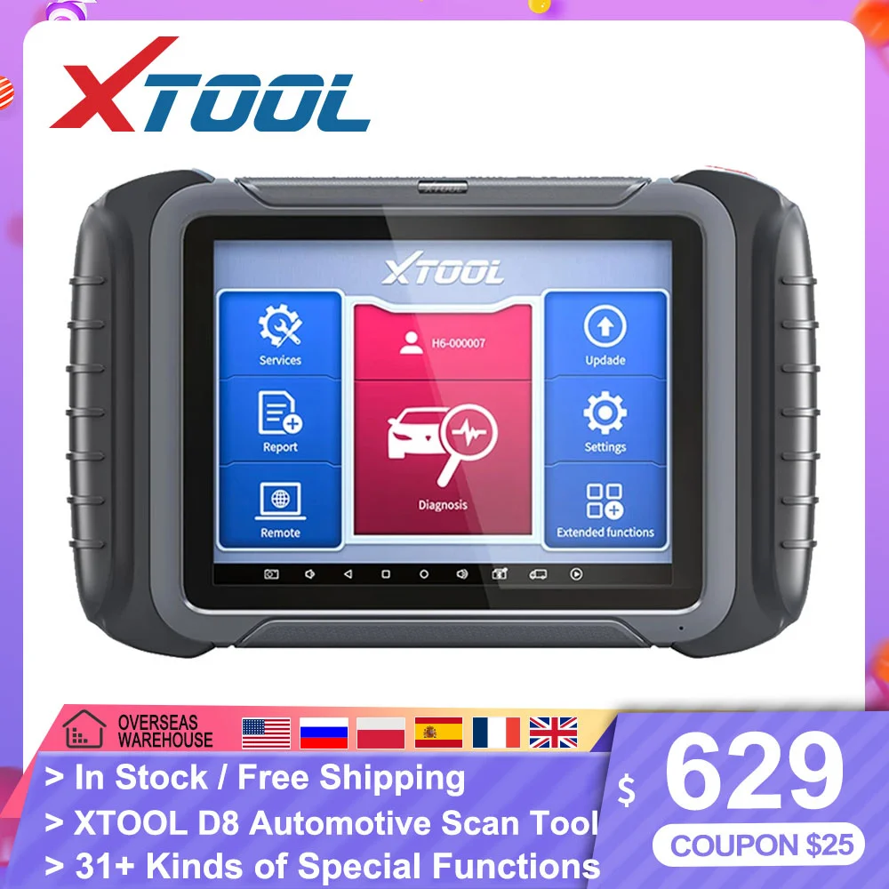 XTOOL D8 Newest Professional OBD2 Diagnostic Scanner Tools Automotive Full System ECU Coding Key Programming and Support CAN FD
XTOOL D8 Newest Professional OBD2 Diagnostic Scanner Tools Automotive Full System ECU Coding Key Programming and Support CAN FD