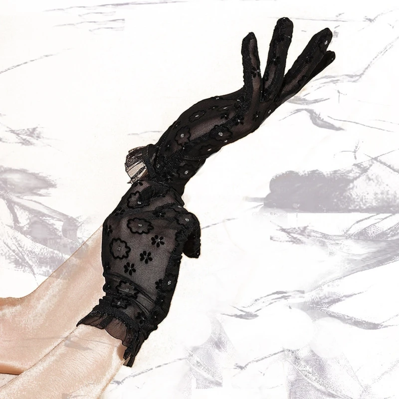 Сексуальные блестящие кружевные перчатки стразы, эластичная Свадебная этикетка стразы, цветная черная ажурная сетка на весь палец
Сексуальные блестящие кружевные перчатки стразы, эластичная Свадебная этикетка стразы, цветная черная ажурная сетка на весь палец