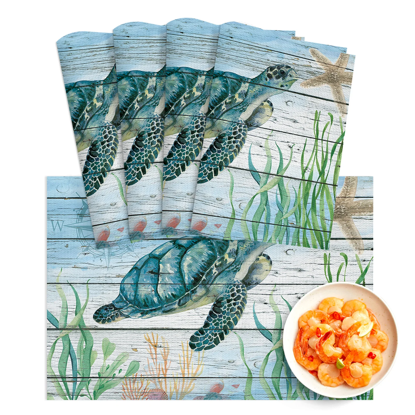 4/6Pcs PVC Placemats Marine Life Nautical Sea Turtle Wood Grain Dining Disc Pads Bowl Coasters Plate Bar Kitchen Table Mats
4/6Pcs PVC Placemats Marine Life Nautical Sea Turtle Wood Grain Dining Disc Pads Bowl Coasters Plate Bar Kitchen Table Mats