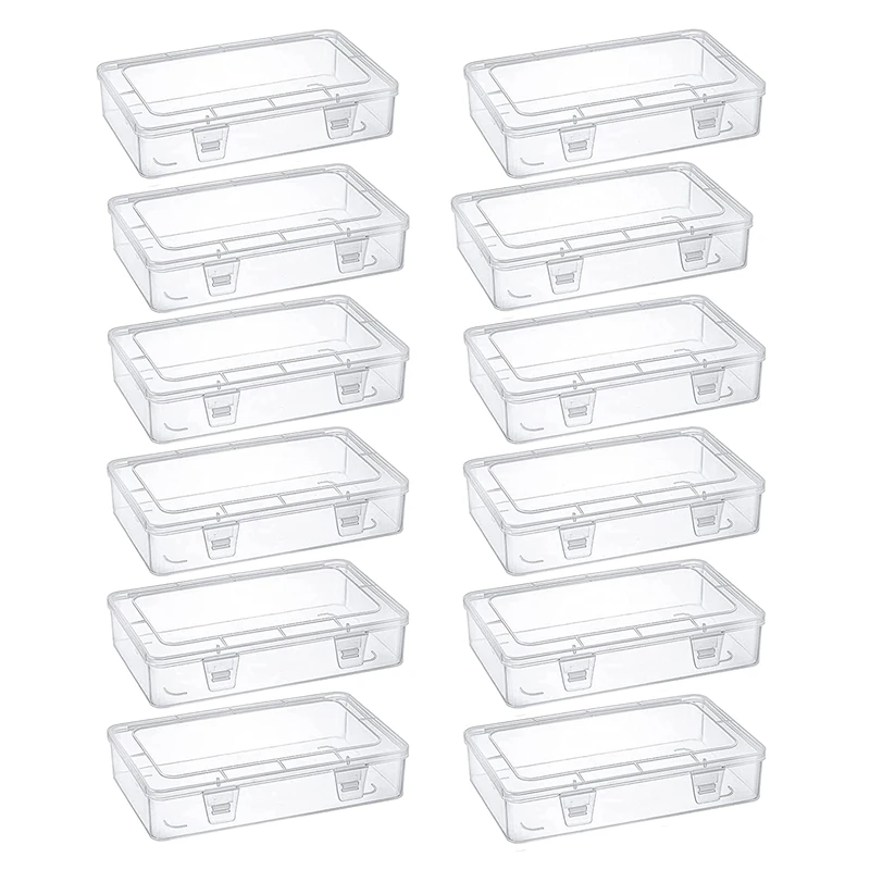 12-Pack Clear Plastic Storage Containers, 8 X 5 X 1.75 Inch Empty Hinged Box, Stackable Organizer
12-Pack Clear Plastic Storage Containers, 8 X 5 X 1.75 Inch Empty Hinged Box, Stackable Organizer