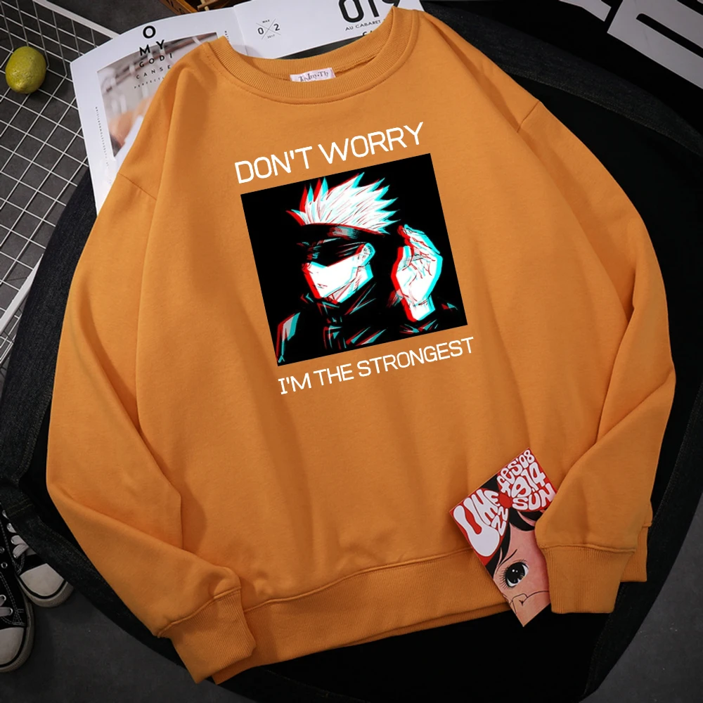 Gojo Sensei Anime Don't worry Print Sweatshirts Men Autumn Warm Fleece Hoodies hip hop Fit Hoodie Casual big size Clothes Unisex
Gojo Sensei Anime Don't worry Print Sweatshirts Men Autumn Warm Fleece Hoodies hip hop Fit Hoodie Casual big size Clothes Unisex