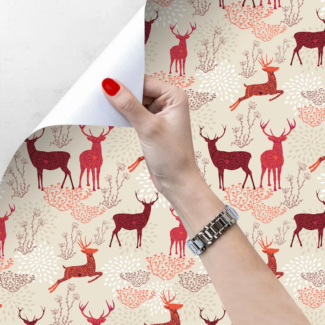 Christmas Reindeer Self Adhesive Wallpaper Xmas Decor Red Deer Peel and Stick Removable Wallpaper Wall Stickers for Home Decor
Christmas Reindeer Self Adhesive Wallpaper Xmas Decor Red Deer Peel and Stick Removable Wallpaper Wall Stickers for Home Decor