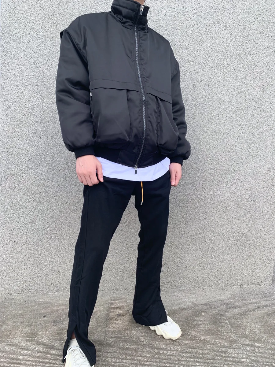 Standing collar loose coach bomber jacket FOG new cotton zipper jacket men
Standing collar loose coach bomber jacket FOG new cotton zipper jacket men