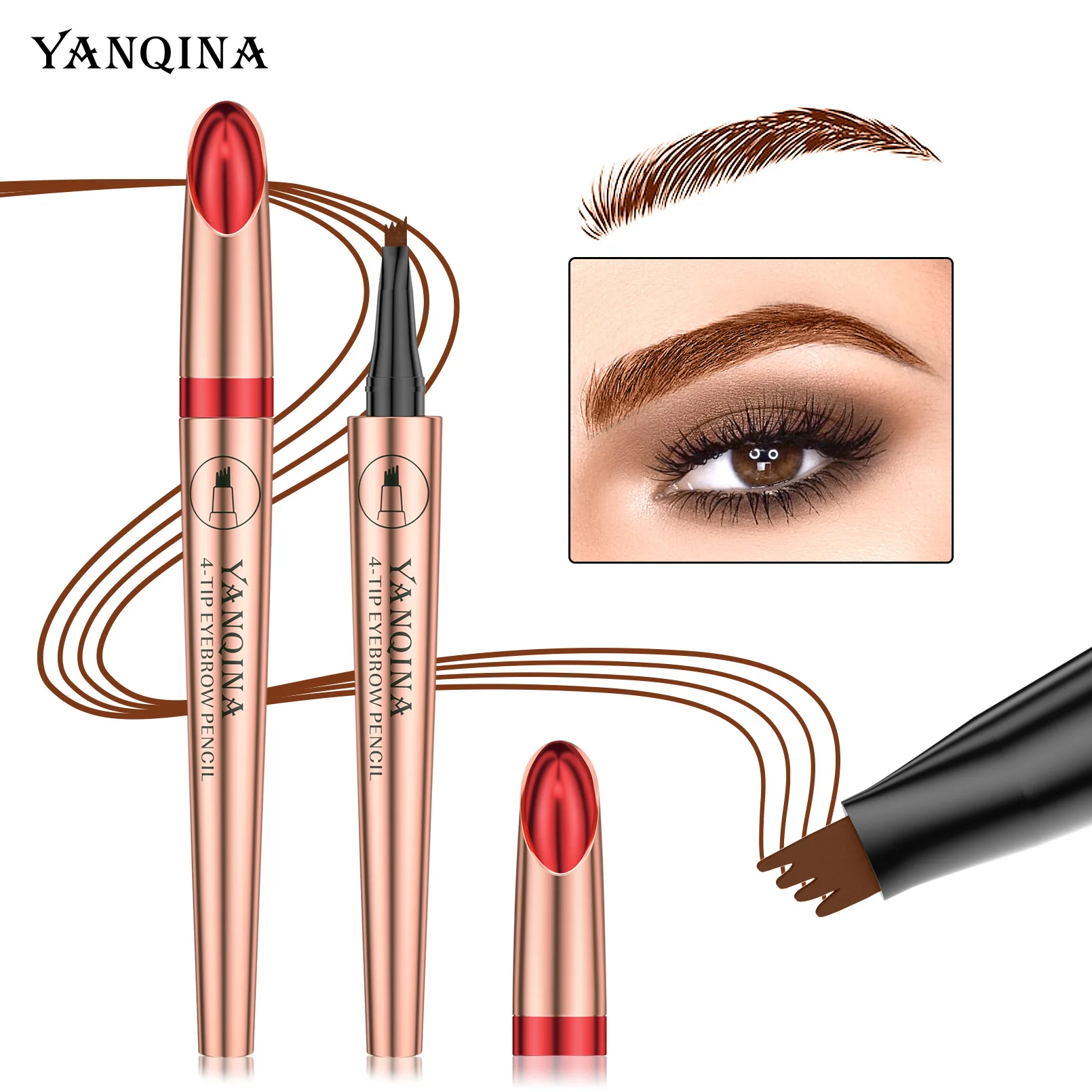YANQINA 4 Color Eyebrow Pencil New Hot Sale Four Claw Liquid Brow Liner Waterproof Lasting 24h Eyebrow Tint Enhancer Eyebrow Pen
YANQINA 4 Color Eyebrow Pencil New Hot Sale Four Claw Liquid Brow Liner Waterproof Lasting 24h Eyebrow Tint Enhancer Eyebrow Pen