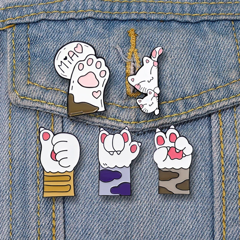 Cartoon Cute Cat Paw Enamel Pin Fun Gesture Pet Kitten Brooch Denim Backpack Lapel Badge Child Fashion Jewelry Gift for Friends
Cartoon Cute Cat Paw Enamel Pin Fun Gesture Pet Kitten Brooch Denim Backpack Lapel Badge Child Fashion Jewelry Gift for Friends