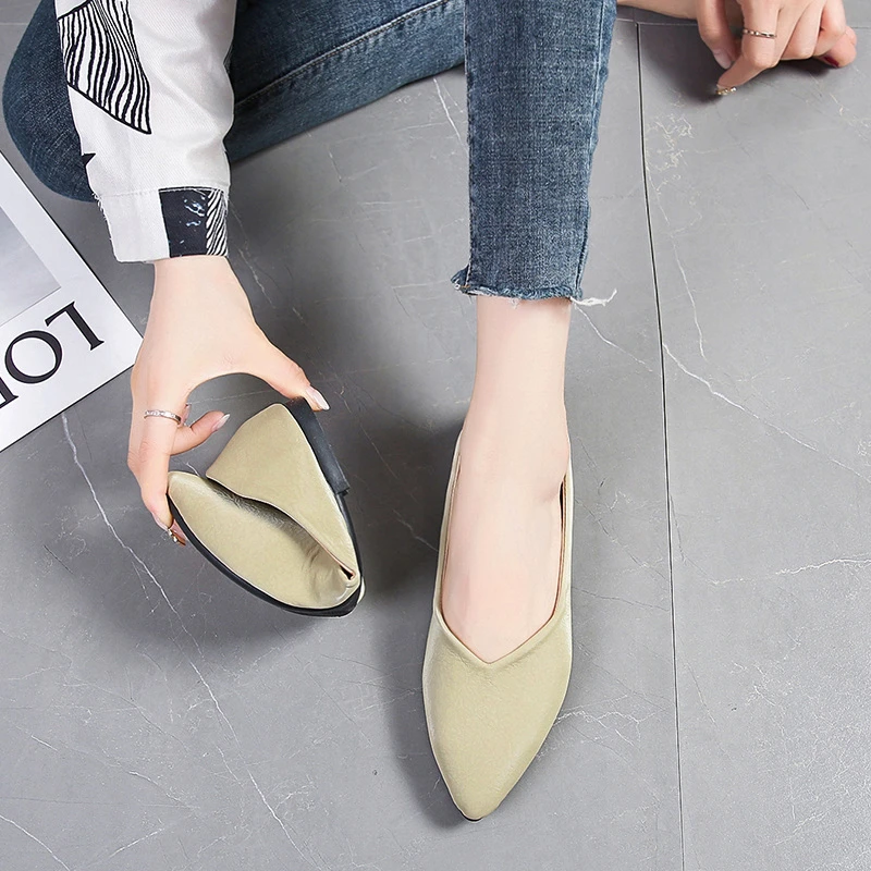 Women's Flats Leather Shoes Female Fashion Casual Comfortable Women Shoes Solid Color Pointed Tip Summer Shoes Ladies Shoes
Women's Flats Leather Shoes Female Fashion Casual Comfortable Women Shoes Solid Color Pointed Tip Summer Shoes Ladies Shoes