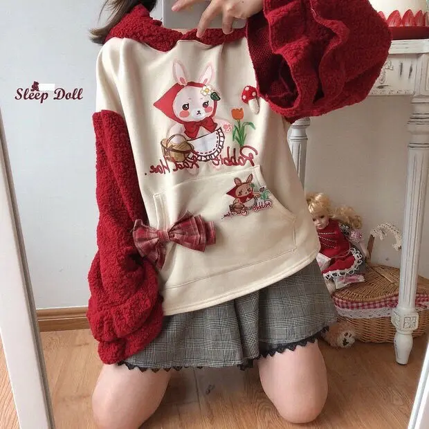 Autumn and winter Japanese soft girl cute bunny stitching lace sleeves Korean version student loose all-match sweater women's
Autumn and winter Japanese soft girl cute bunny stitching lace sleeves Korean version student loose all-match sweater women's
