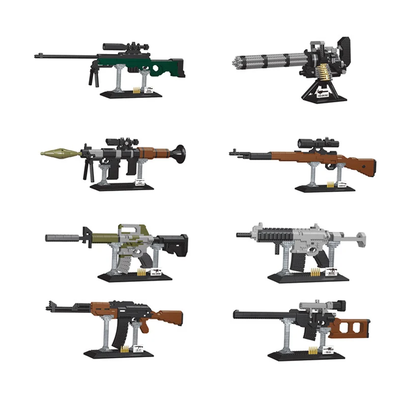 Army Guns Bricks Model AK47 Handgun Building Blocks City Military Weapons 98K Sniper Rifle Brick Shooting Toy For Children Gift
Army Guns Bricks Model AK47 Handgun Building Blocks City Military Weapons 98K Sniper Rifle Brick Shooting Toy For Children Gift