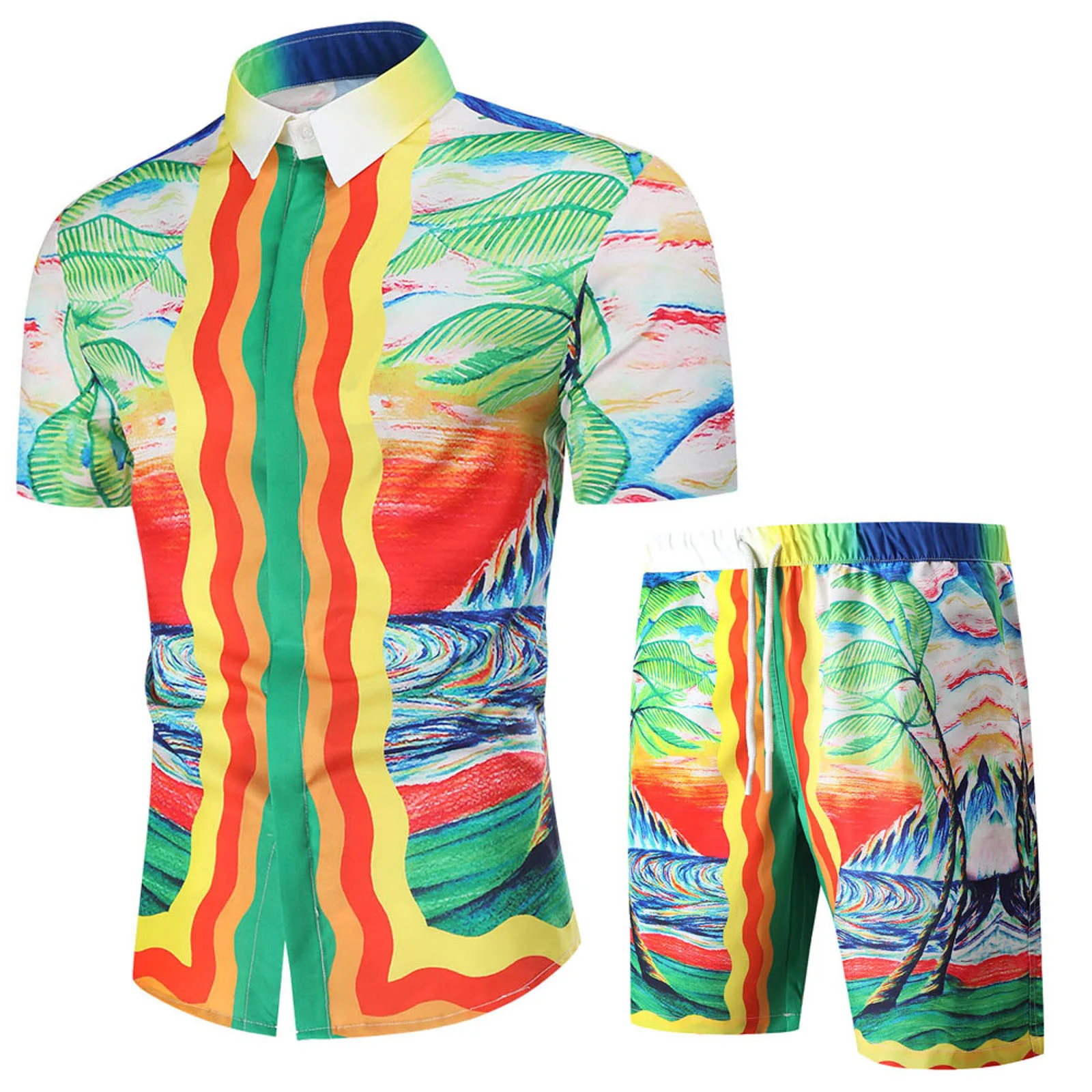 2022 New Summer Fashion Men's Printed Short Sleeve Shirt + Printed Shorts Suit men clothes
2022 New Summer Fashion Men's Printed Short Sleeve Shirt + Printed Shorts Suit men clothes
