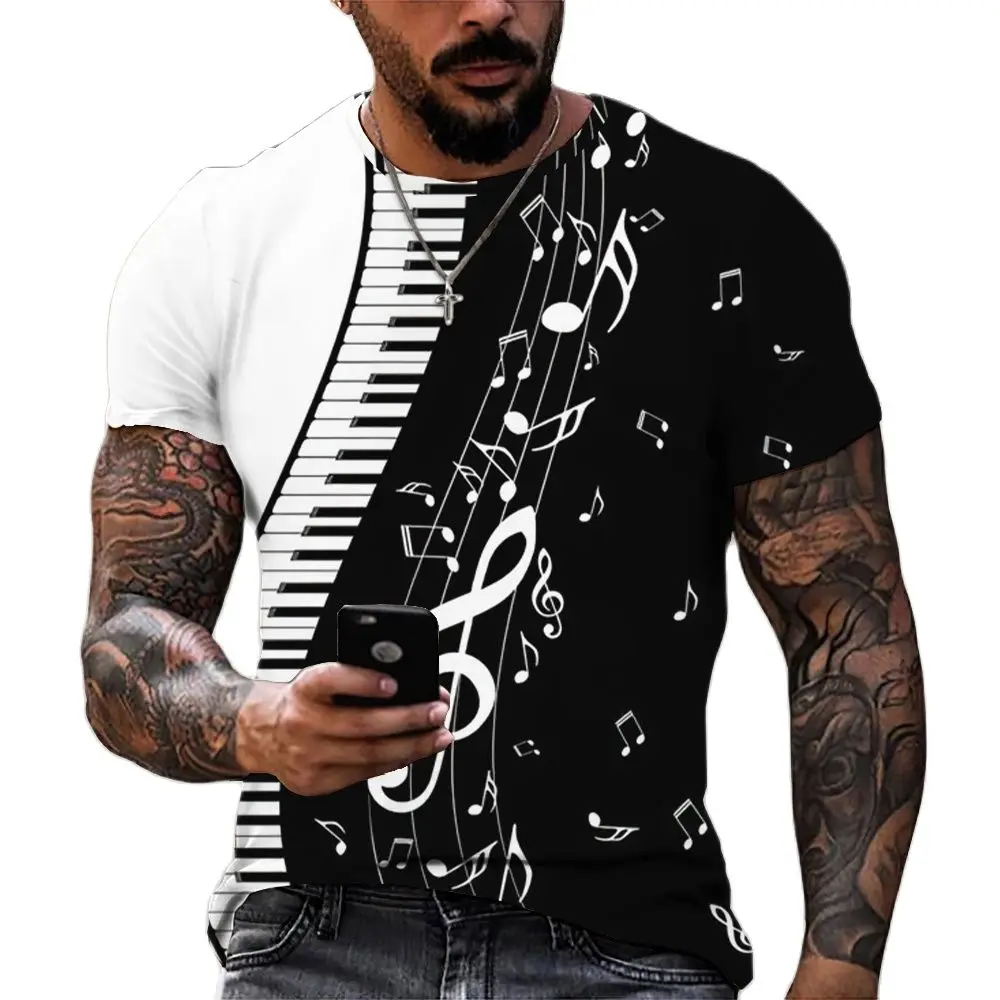 Summer Men and Women's Short Sleeved Piano Key Notes 3D Printing Fashion Casual Street Clothing T-shirt Top
Summer Men and Women's Short Sleeved Piano Key Notes 3D Printing Fashion Casual Street Clothing T-shirt Top