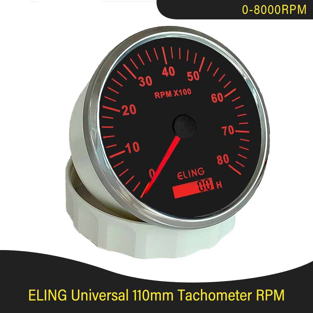 ELING Newest Waterproof 110mm Tachometer 0-8000 RPM Tach Gauge with Hour Meter With Red/Yellow Backlight for Car Truck Boat
ELING Newest Waterproof 110mm Tachometer 0-8000 RPM Tach Gauge with Hour Meter With Red/Yellow Backlight for Car Truck Boat