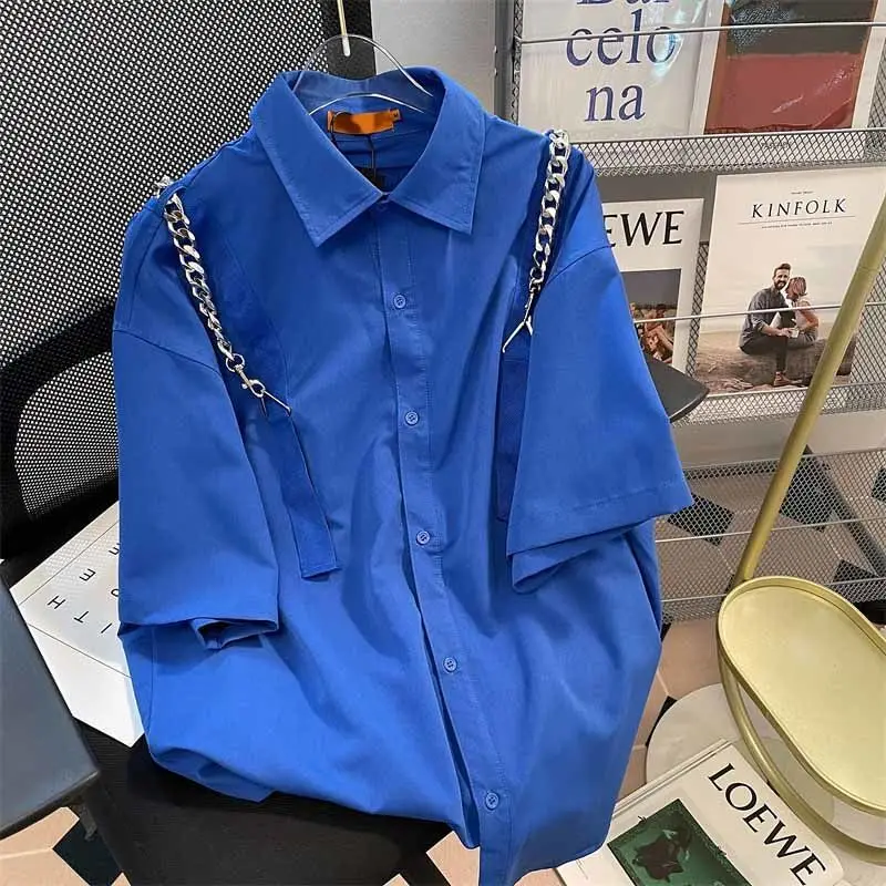 EBAIHUI Women Shirt Lapel with Chain Design Sense Shirts Loose Single Breasted Blouse 2023 Summer Female Male Tops New Fashion
EBAIHUI Women Shirt Lapel with Chain Design Sense Shirts Loose Single Breasted Blouse 2023 Summer Female Male Tops New Fashion