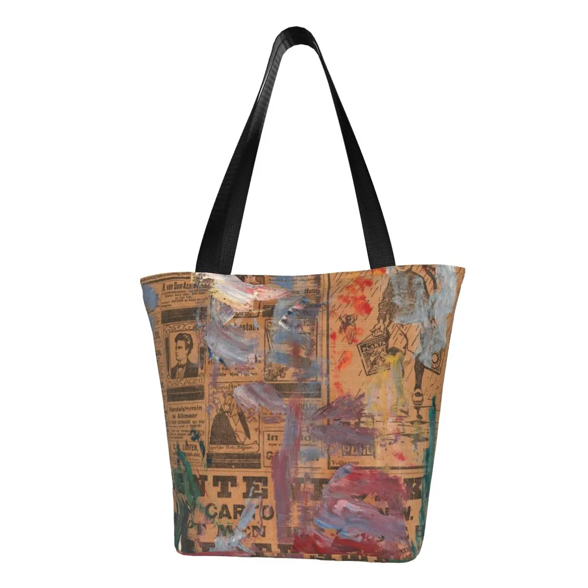 Newsprint Painting Yellowed Shopper Bag Abstract Art Work Handbags Lady Print Shoulder Bag Novelty Cloth Tote Bag
Newsprint Painting Yellowed Shopper Bag Abstract Art Work Handbags Lady Print Shoulder Bag Novelty Cloth Tote Bag