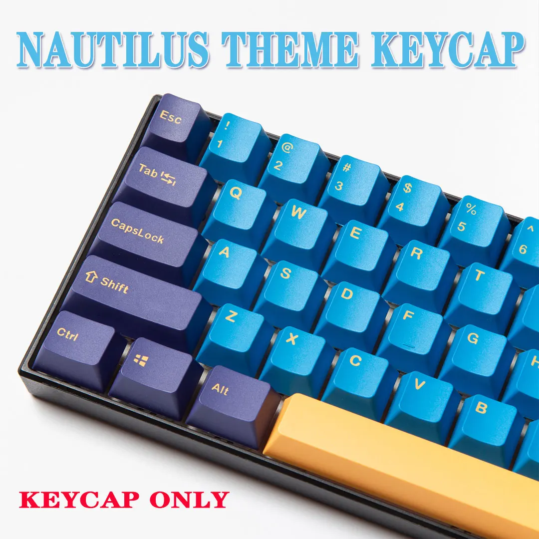 PBT Keycap Nautilus theme graphite blue 123 keys OEM Profile For Wired USB mechanical keyboard Cherry MX switch KEYCAPS
PBT Keycap Nautilus theme graphite blue 123 keys OEM Profile For Wired USB mechanical keyboard Cherry MX switch KEYCAPS