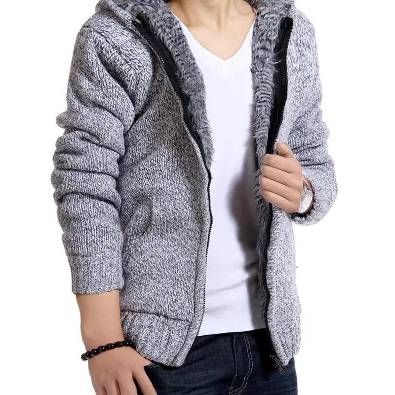 Jacket Men Thick Velvet Hooded Fur Jackets Mens Winter Padded Casual Knitted Sweater Cardigan Coats Outwear Sweatshirts Parkas
Jacket Men Thick Velvet Hooded Fur Jackets Mens Winter Padded Casual Knitted Sweater Cardigan Coats Outwear Sweatshirts Parkas