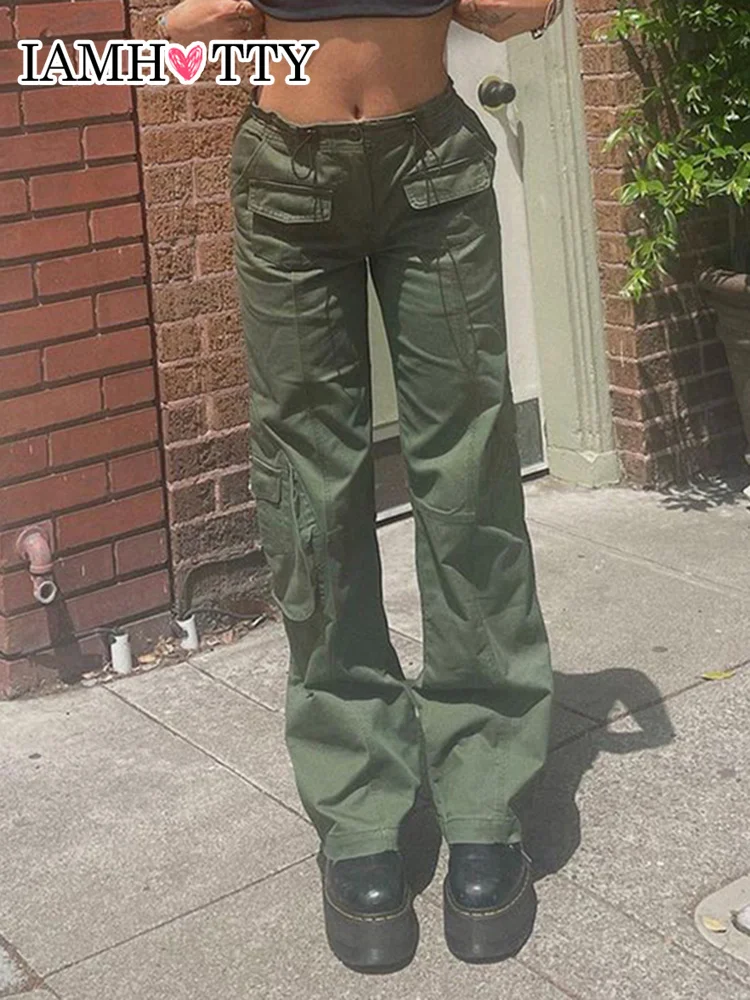 IAMHOTTY Big Pockets Baggy Cargo Pants Green Drawstring High Waist Wide Leg Casual Denim Pants Vintage Grunge Streetwear Outfit
IAMHOTTY Big Pockets Baggy Cargo Pants Green Drawstring High Waist Wide Leg Casual Denim Pants Vintage Grunge Streetwear Outfit