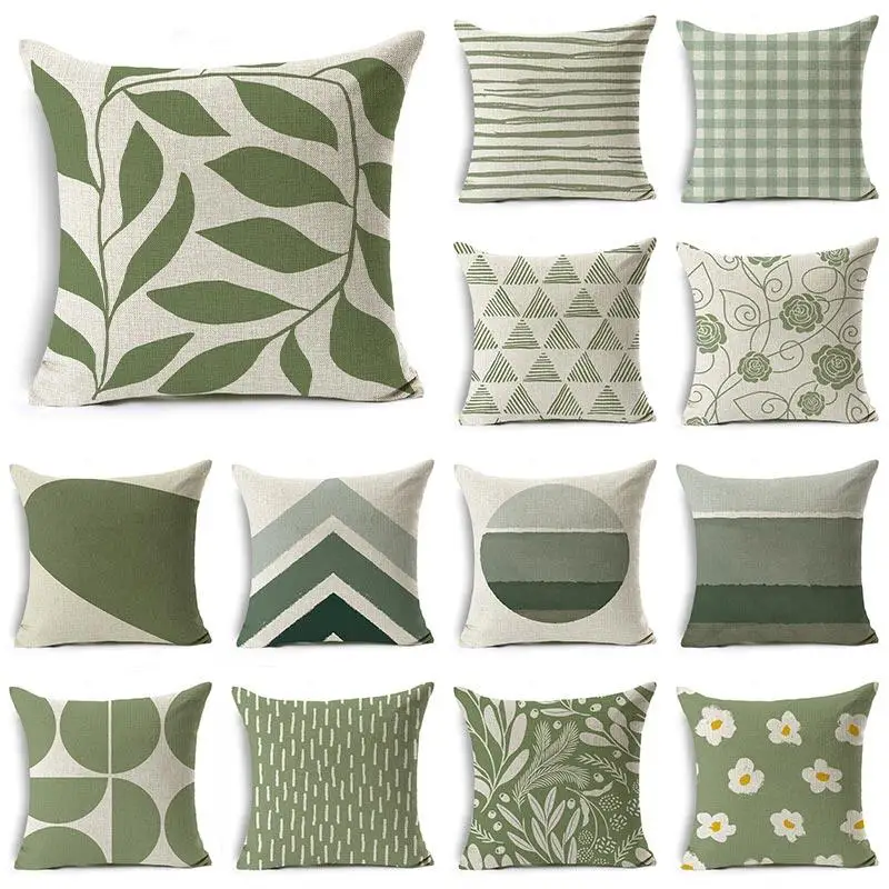 Green pattern series family pillowcase square pillowcase home office cushion cover
Green pattern series family pillowcase square pillowcase home office cushion cover