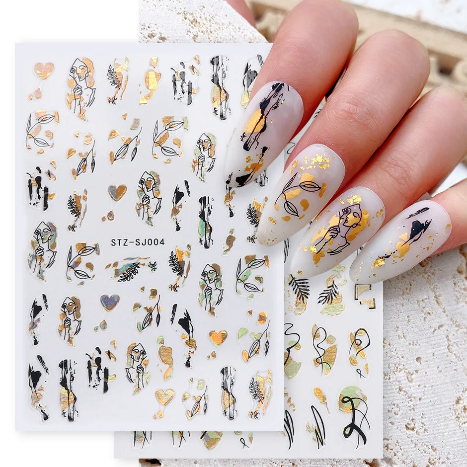 9pcs 3D Gold Flower Leaf Lace Nail Stickers Design Geometry Line Nail Charms Art Decorations Manicure Polish Nail Decal Wrap NK
9pcs 3D Gold Flower Leaf Lace Nail Stickers Design Geometry Line Nail Charms Art Decorations Manicure Polish Nail Decal Wrap NK