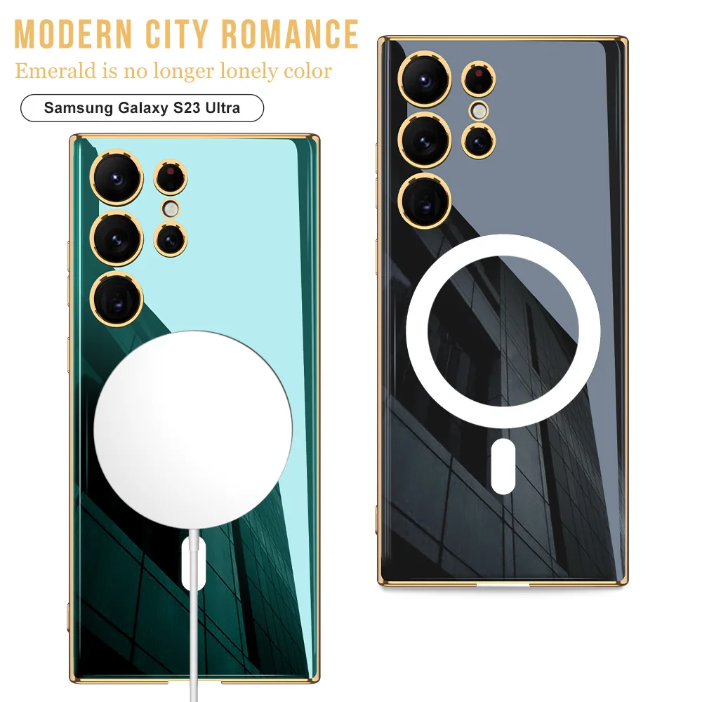 For Samsung Galaxy S23 Ultra Case Metal Full Lens Luxury Electroplated Hot bent glass Noble Wireless charge Protective cover
For Samsung Galaxy S23 Ultra Case Metal Full Lens Luxury Electroplated Hot bent glass Noble Wireless charge Protective cover