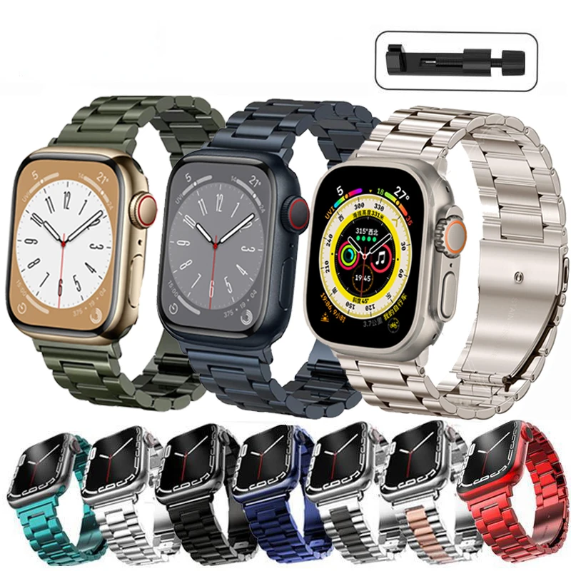 High-quality Stainless Steel Strap For Apple Watch 8 7 Band 45mm 44mm 42mm Ultra 49mm Bracelet Metal Band iWatch 40 41mm Correa
High-quality Stainless Steel Strap For Apple Watch 8 7 Band 45mm 44mm 42mm Ultra 49mm Bracelet Metal Band iWatch 40 41mm Correa