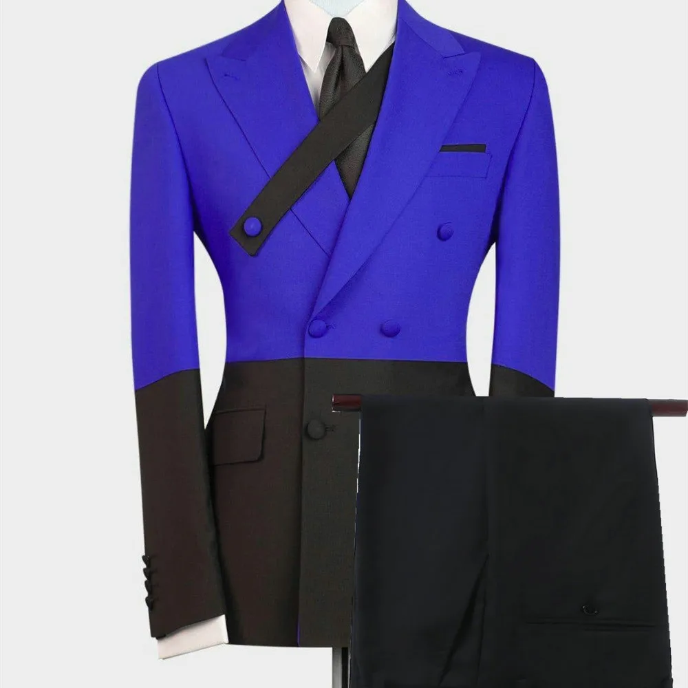 Newest Style Black Blazer Suits And Royal Blue Spliced Coat For Wedding Party 2 Pieces(Jacket+Pants) Dinner Dress
Newest Style Black Blazer Suits And Royal Blue Spliced Coat For Wedding Party 2 Pieces(Jacket+Pants) Dinner Dress