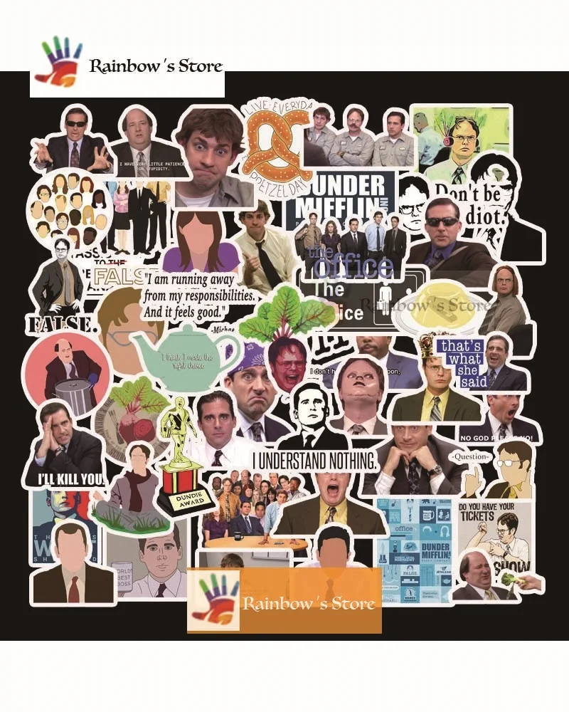 50 Pieces Of Non-repetitive American TV Series The Office Stickers Trolley Travel Luggage Waterproof Stickers Luggage Motorcycle
50 Pieces Of Non-repetitive American TV Series The Office Stickers Trolley Travel Luggage Waterproof Stickers Luggage Motorcycle