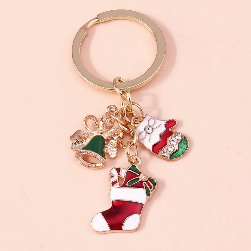 Cute Enamel Christmas Bell Gloves Boots Keychains for Car Key Festival Gifts for Women Men Handbag Pendants Keyrings
Cute Enamel Christmas Bell Gloves Boots Keychains for Car Key Festival Gifts for Women Men Handbag Pendants Keyrings