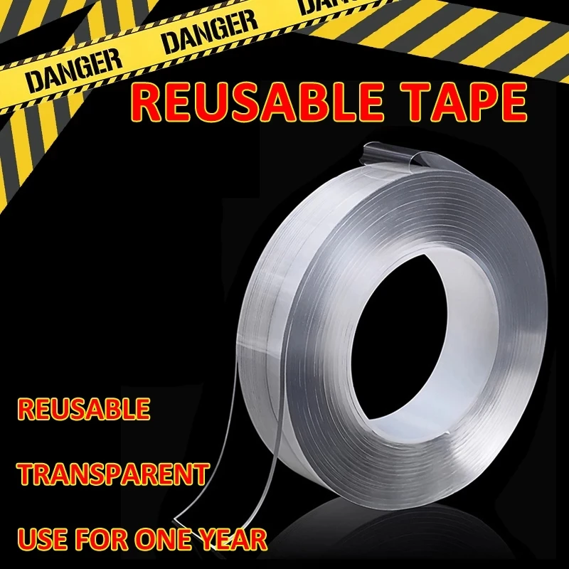 Adhesives Sealers Tape Super Strong Double Sided Tape Reusable Two Face Cleanable Nano Acrylic Glue Gadget Sticker
Adhesives Sealers Tape Super Strong Double Sided Tape Reusable Two Face Cleanable Nano Acrylic Glue Gadget Sticker