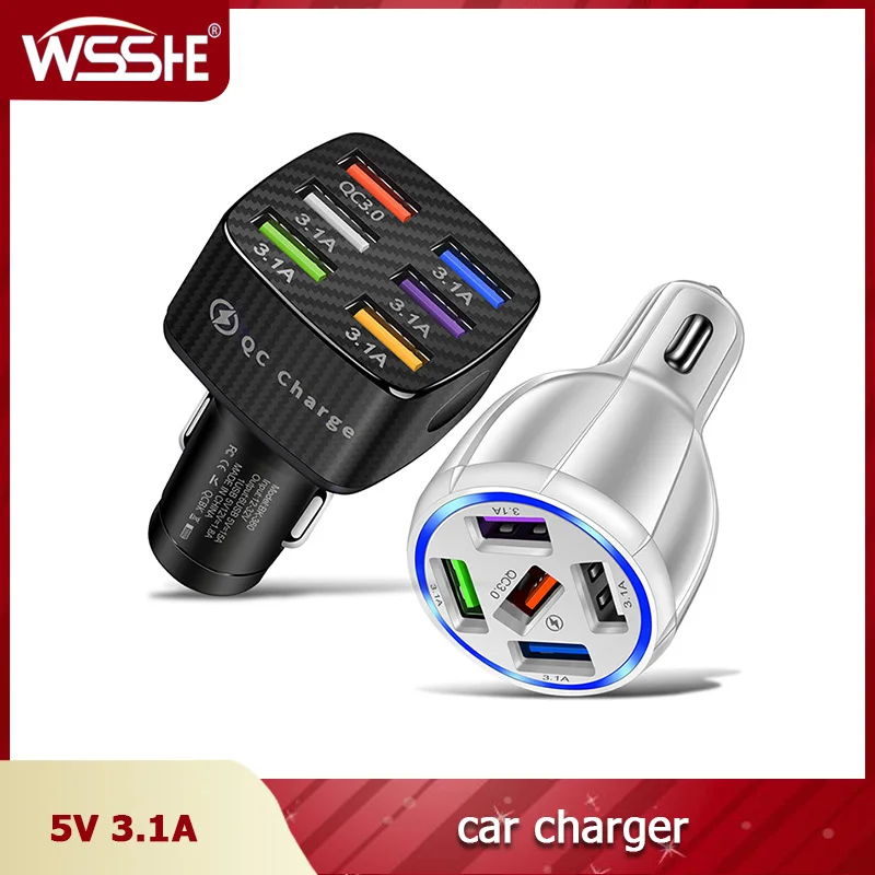 5V 3.1A car charger 5 6 USB car phone charger Cigarette lighter adapte For Iphone 11 pro max samsung note 10 plus oneplus 8
5V 3.1A car charger 5 6 USB car phone charger Cigarette lighter adapte For Iphone 11 pro max samsung note 10 plus oneplus 8