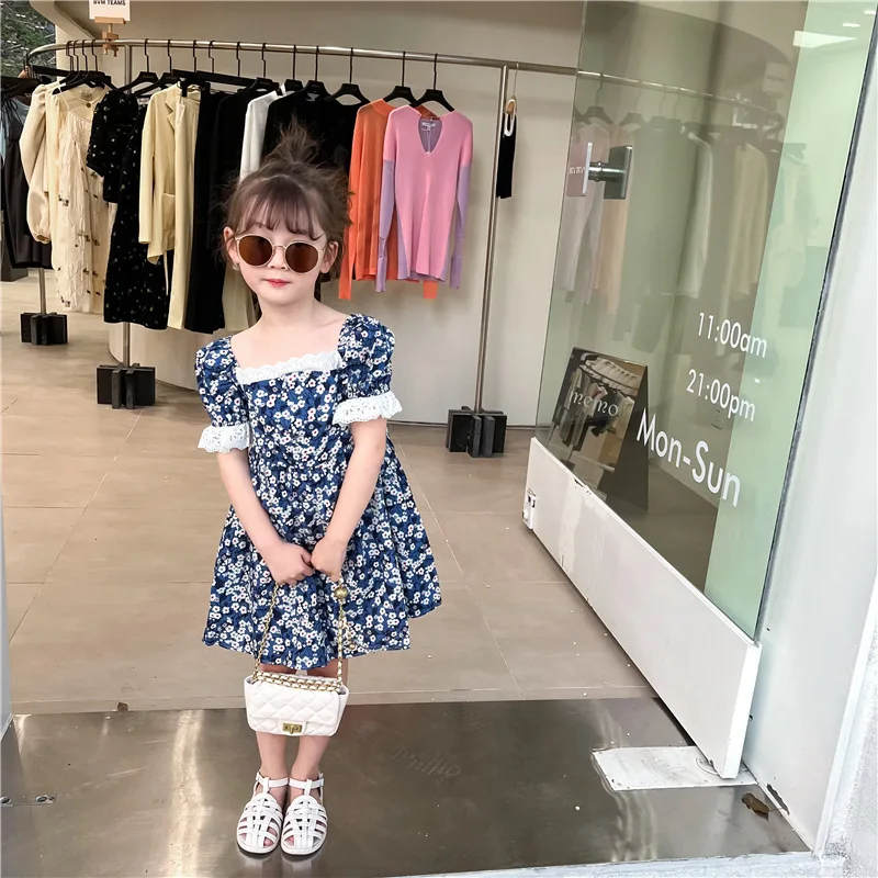 2022 New Style Girls Dress Fashin Navy Floral Short Sleeve Elegant Princess Daily Dress Girls Sweet Dress
2022 New Style Girls Dress Fashin Navy Floral Short Sleeve Elegant Princess Daily Dress Girls Sweet Dress