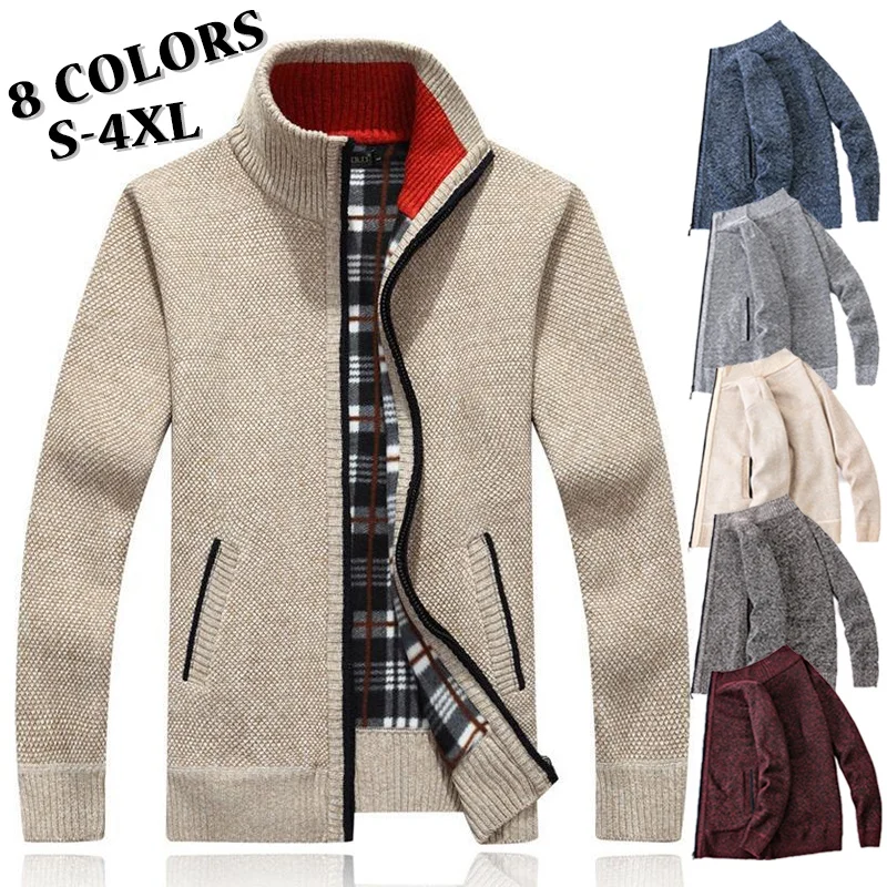 Men's Casual Knitted Jacket Coat Solid Color Casual Stand Collar Cardigan Sweater Winter Zip Up Jacket Outfits 
Men's Casual Knitted Jacket Coat Solid Color Casual Stand Collar Cardigan Sweater Winter Zip Up Jacket Outfits