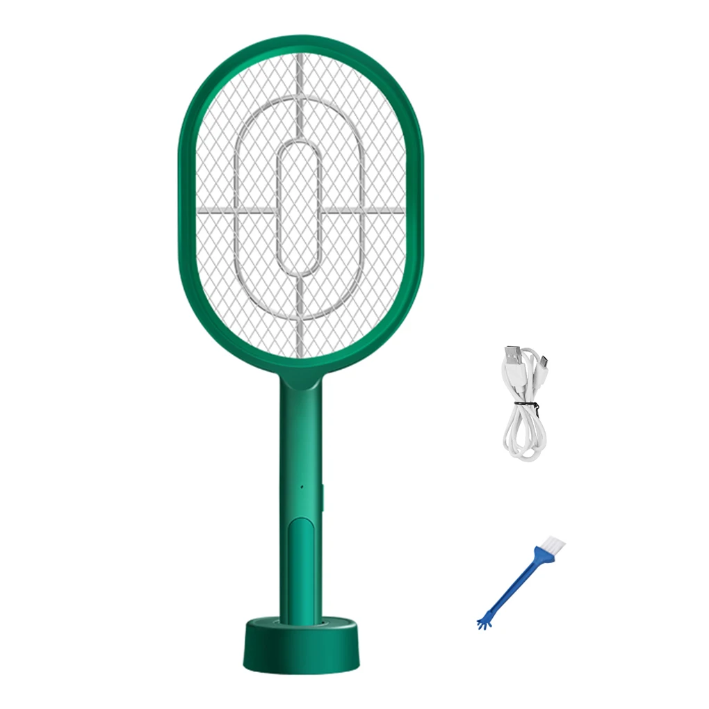 

2 in 1 Electric Insect Racket Swatter Zapper USB Rechargeable Summer Mosquito Swatter Kill Fly Bug Zapper Killer Trap Outdoor