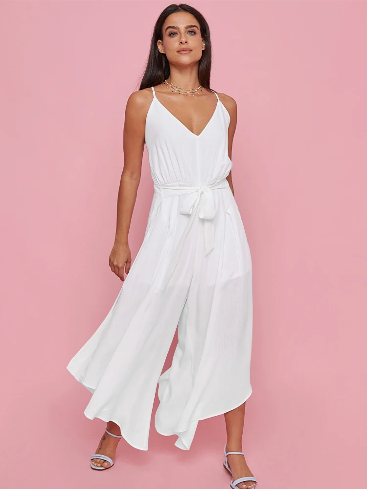 Simple Fashion Solid Rompers Womens Jumpsuit Deep V Neck Spaghetti Strap Wide Leg Overalls Summer Draped Flowy Chiffonf Bodysuit
Simple Fashion Solid Rompers Womens Jumpsuit Deep V Neck Spaghetti Strap Wide Leg Overalls Summer Draped Flowy Chiffonf Bodysuit